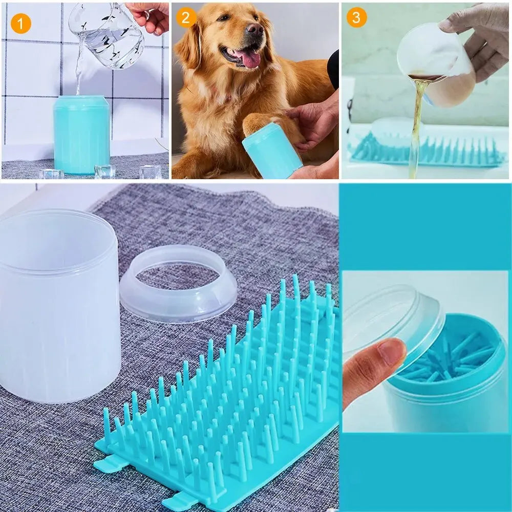 Pet Paw Cleaner Cup – Portable Dog & Cat Paw Washer with Soft Bristles
