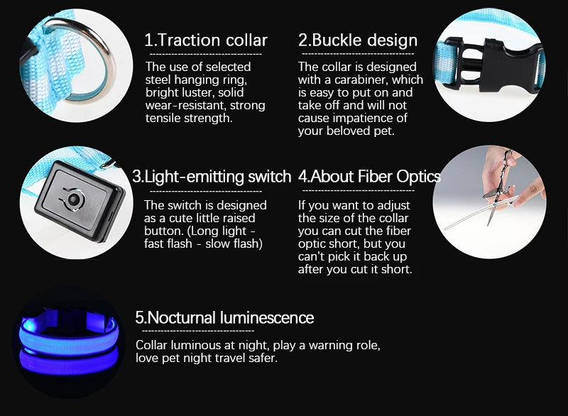 Nylon LED Dog Leash